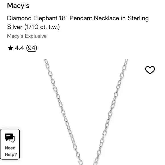 Sterling Silver Elephant Necklace - Picture 3 of 4